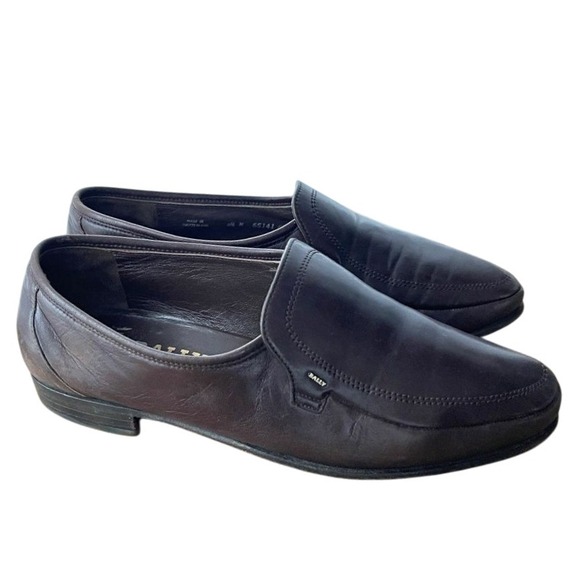 Y2K Vintage Bally Tirano II Mens Brown Leather Loafers Made in Switzerland 8.5‎